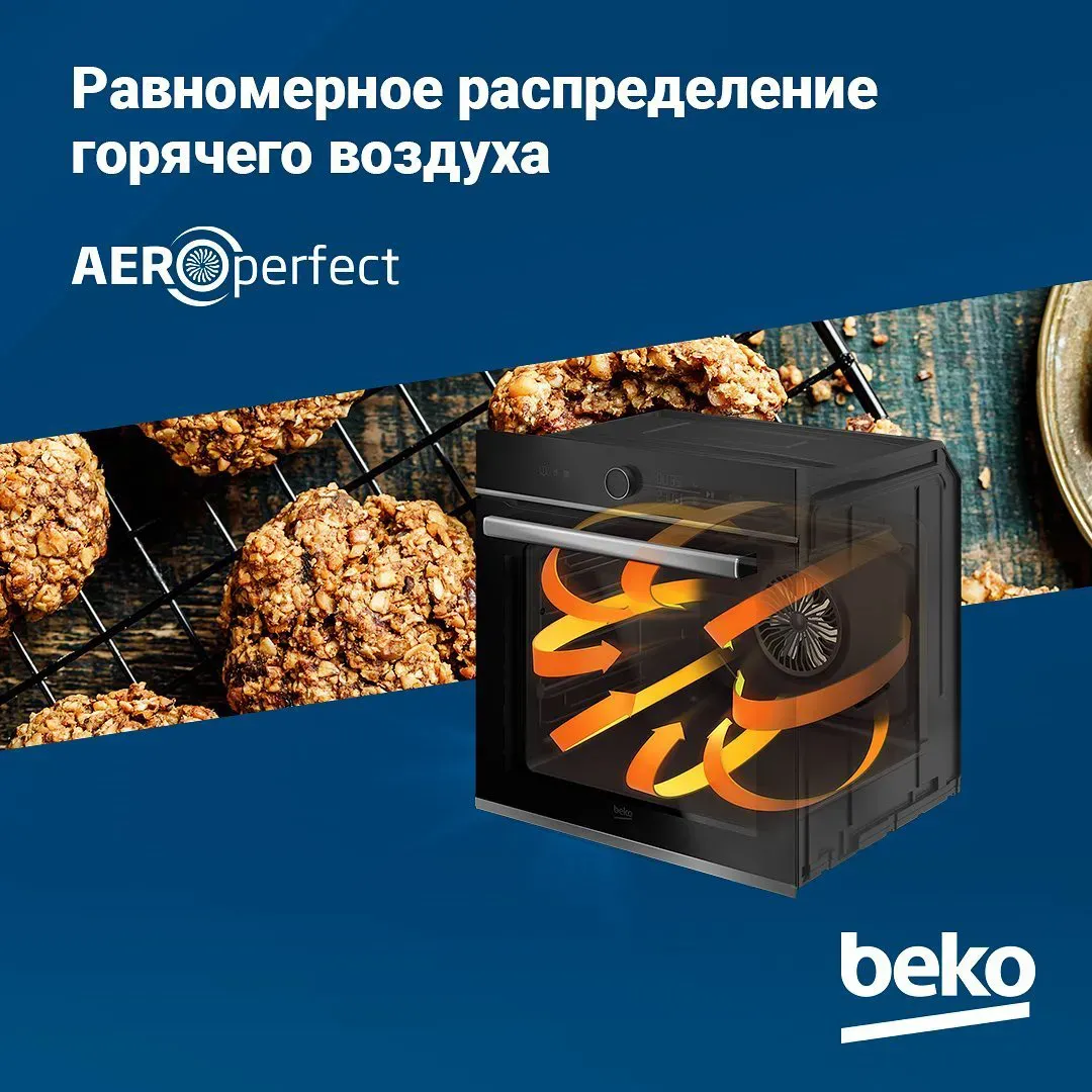 Beko AEROPerfect carousel slide three showing even hot-air distribution