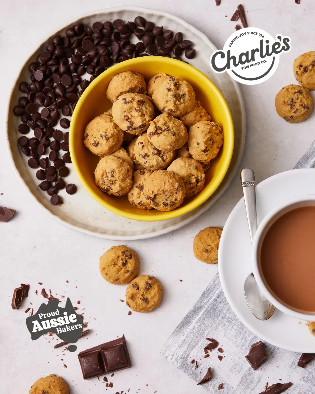 Charlie’s Fine Food — Carousel 03. Charlie’s Fine Food chocolate-chip biscuit carousel slide