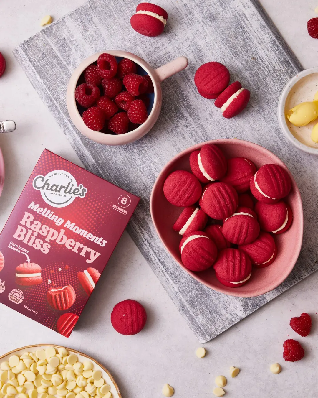 Charlie’s Fine Food — Carousel 04. Charlie’s Fine Food raspberry biscuit carousel slide