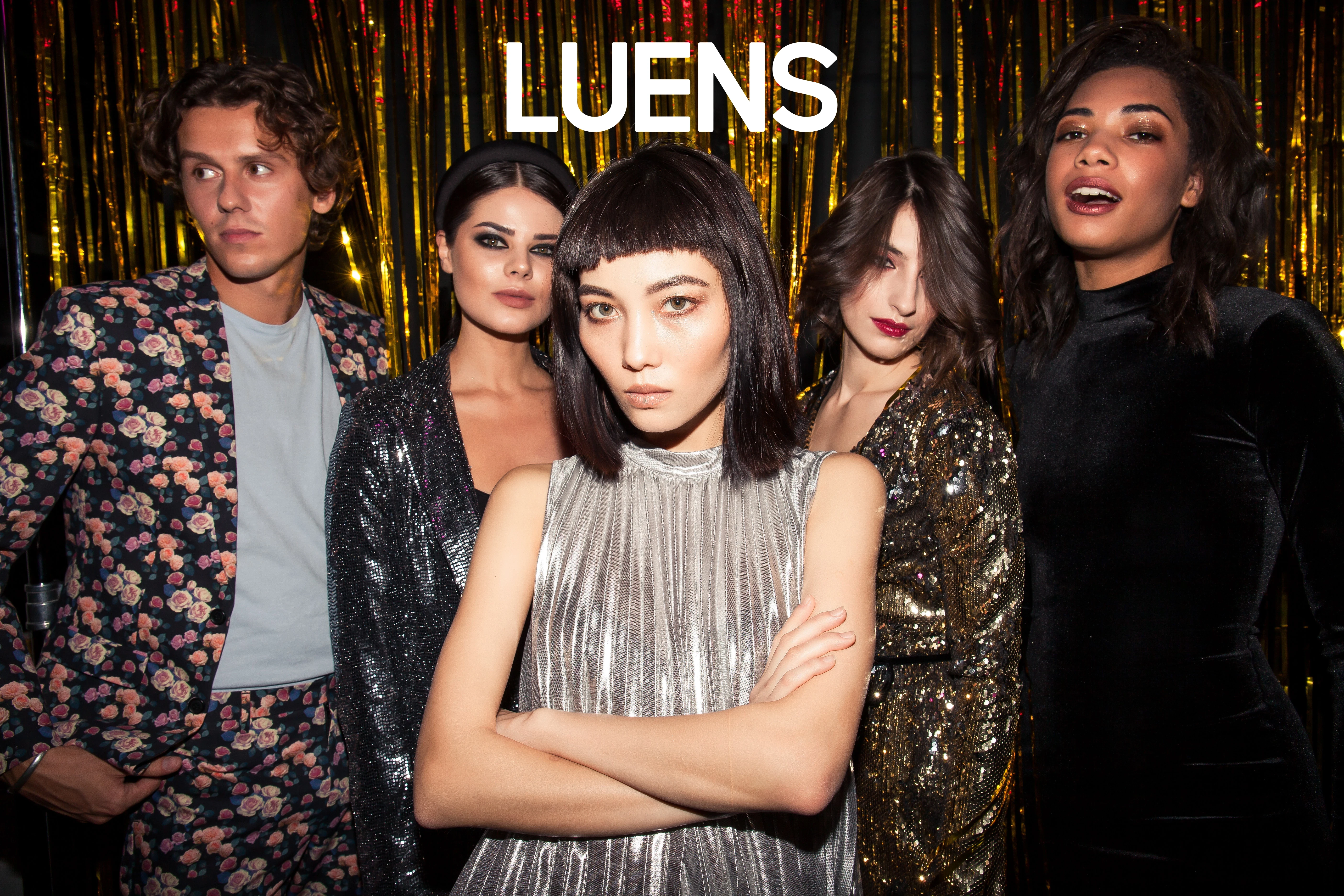 LUENS wide campaign composition using stock fashion photography