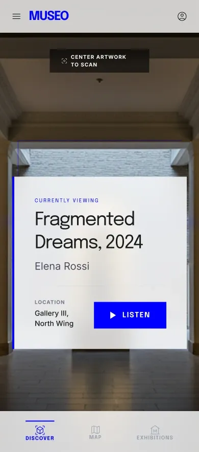 Museo AR Discovery Mode concept interface