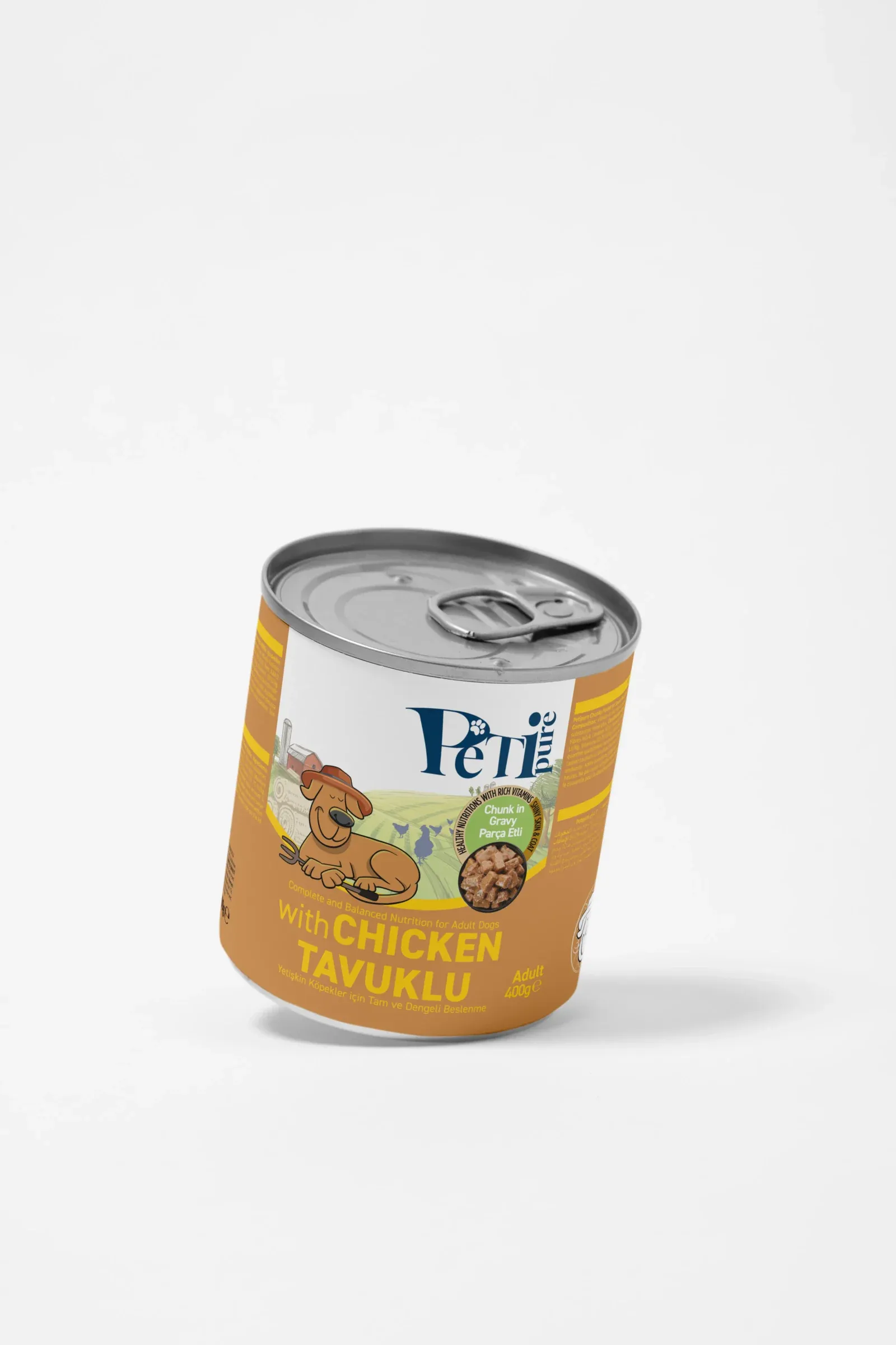 Petipure Chicken adult canned dog food packaging