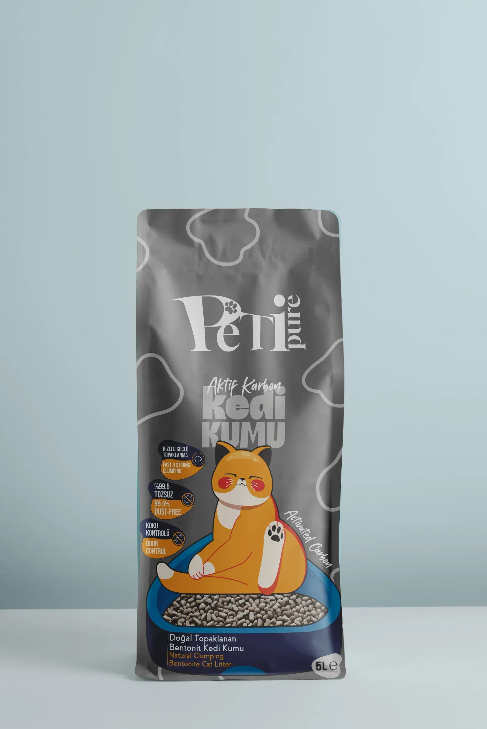 Petipure Activated Carbon cat litter packaging