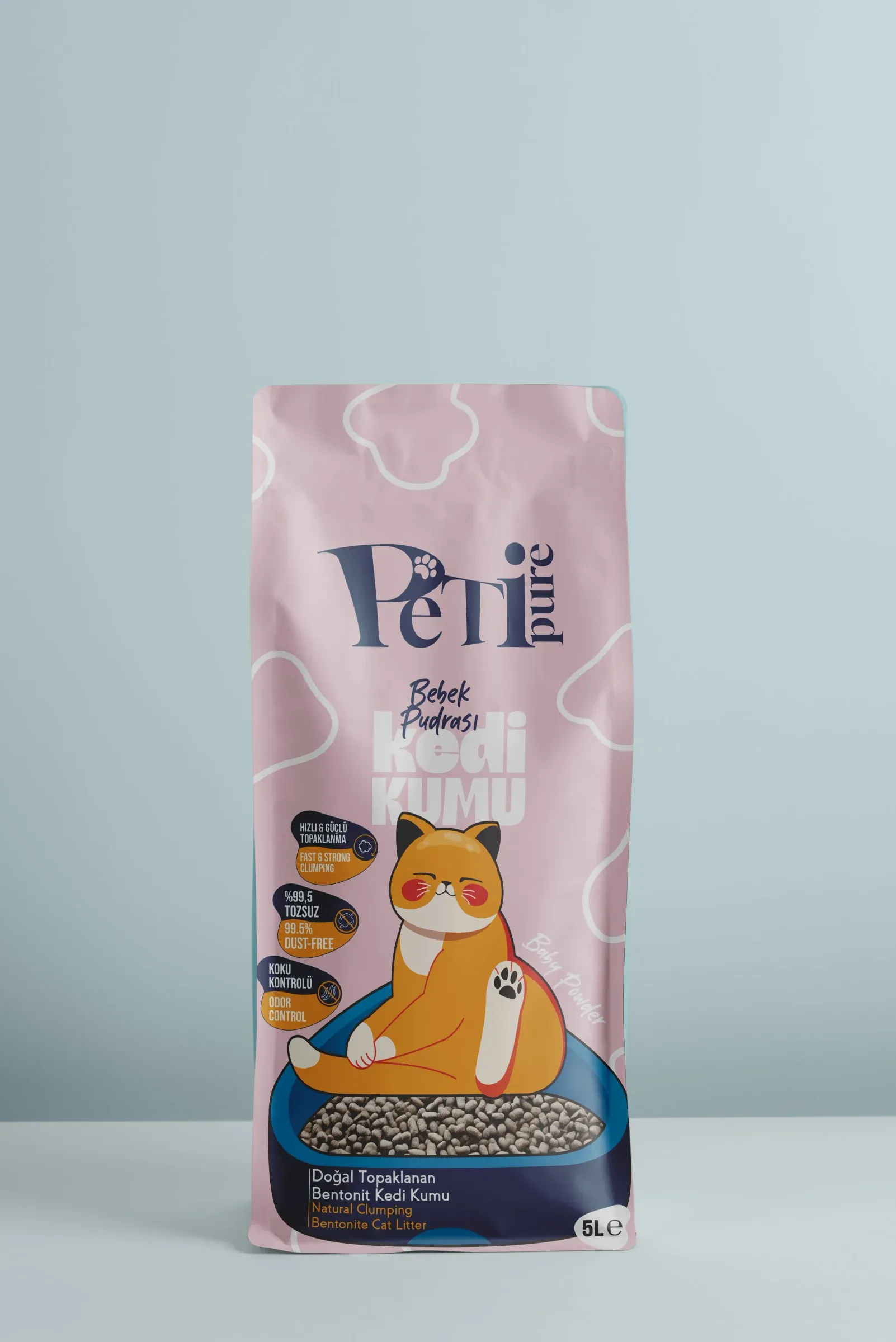 Petipure Baby Powder cat litter packaging
