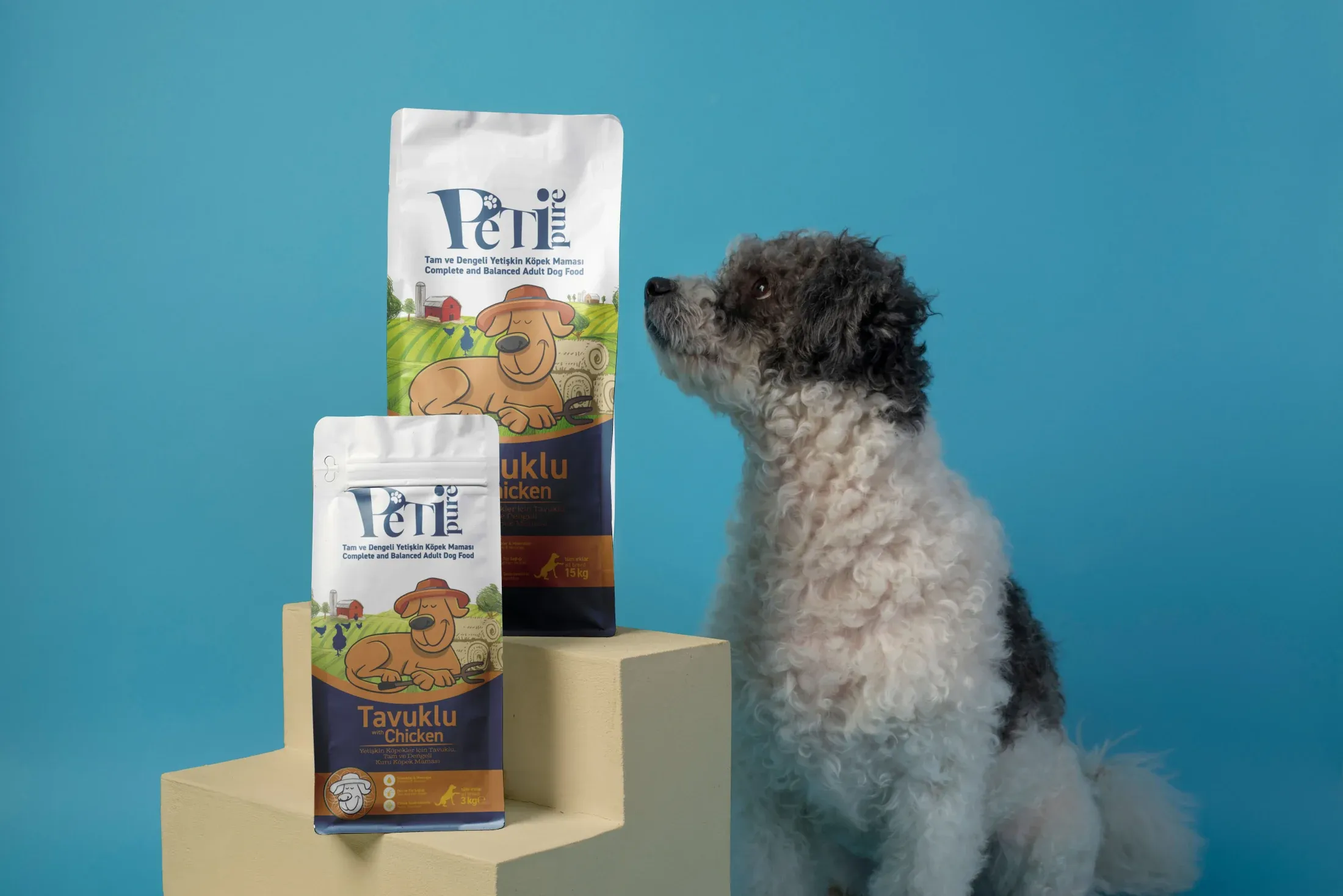 Petipure Chicken adult dry dog food packaging