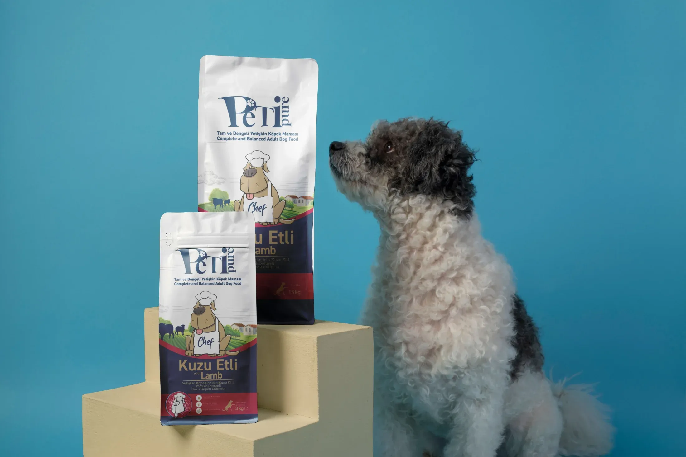 Petipure Lamb adult dry dog food packaging