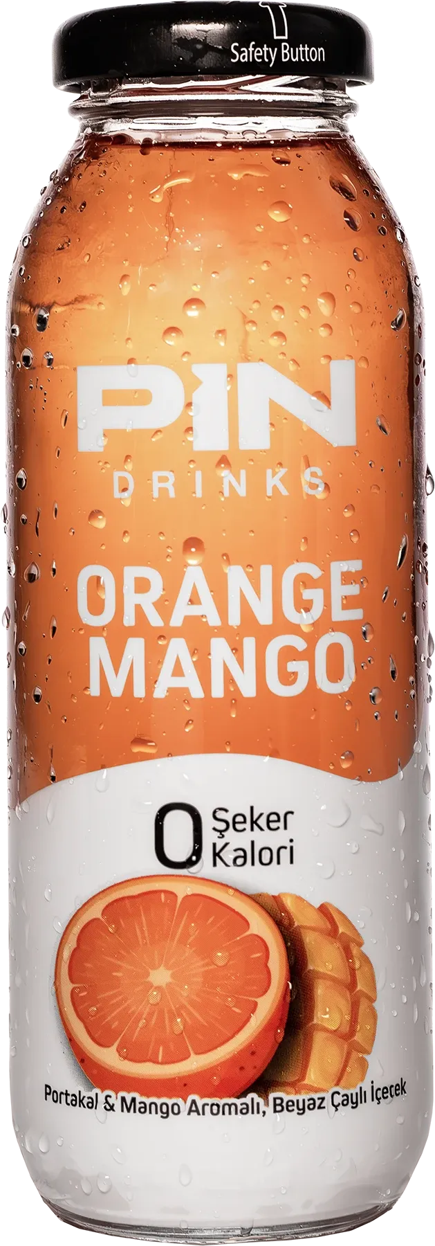Pin Drinks Orange Mango 250 ml glass packaging