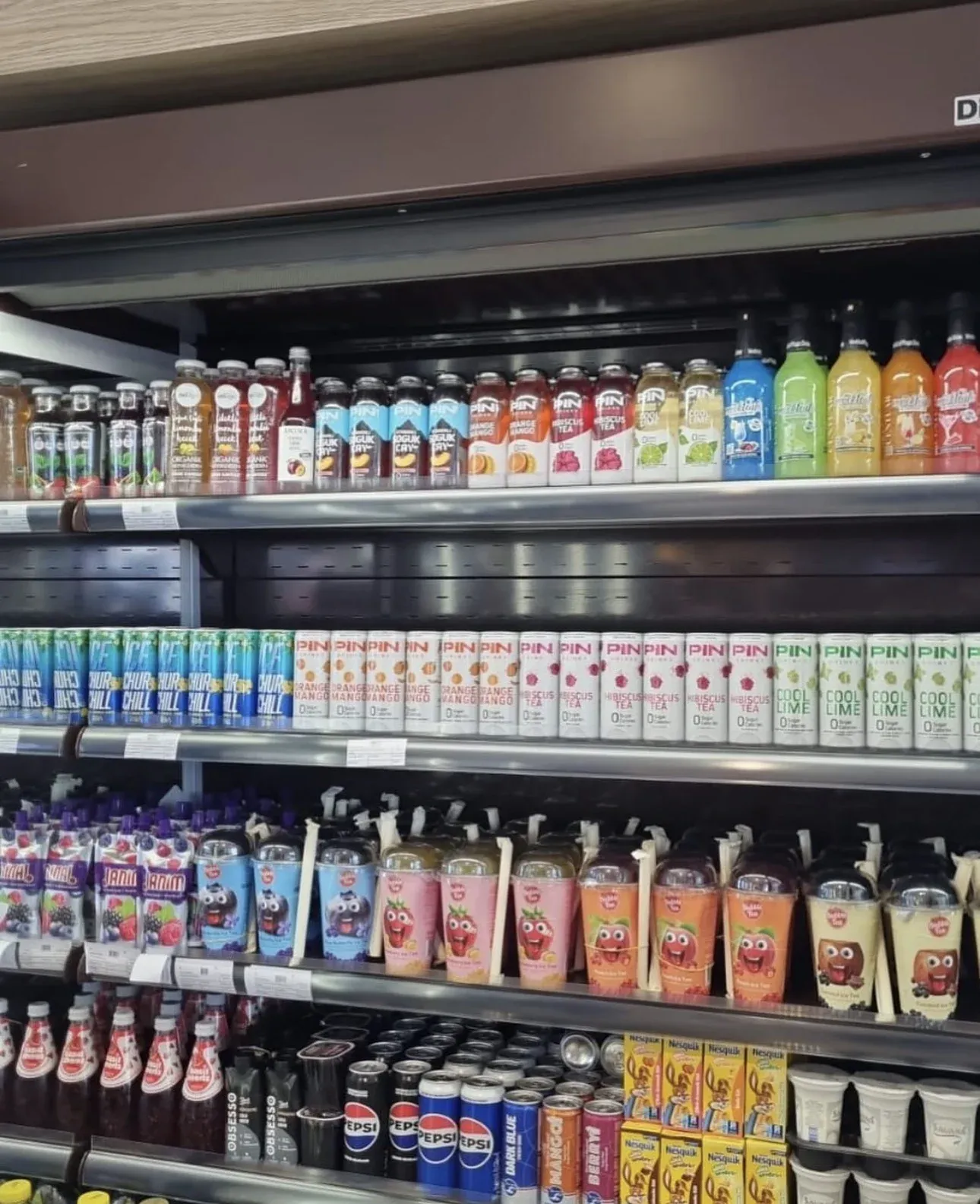 Pin Drinks product family on a retail shelf