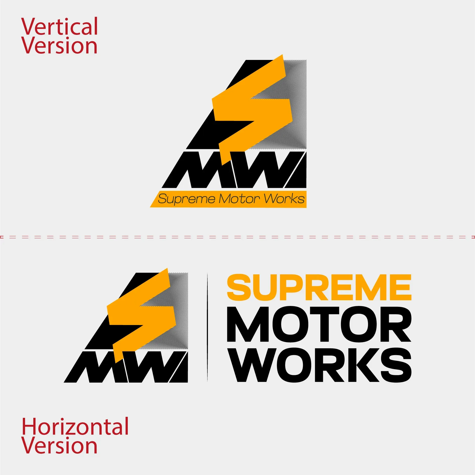 Supreme Motor Works visual identity system